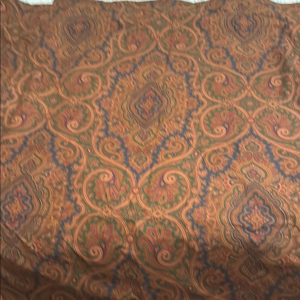 2 Elegant Paisley Long Drapes Curtains in Browns, Reds and Greens
